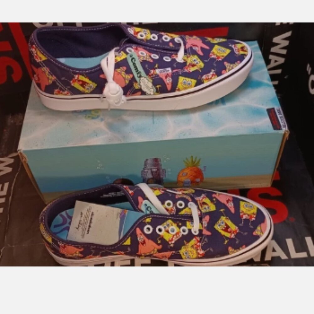 Vans Men's 4.5/Women's 6 Comfycush Authent SpongeBob Navy VN0A3WM7YZ1